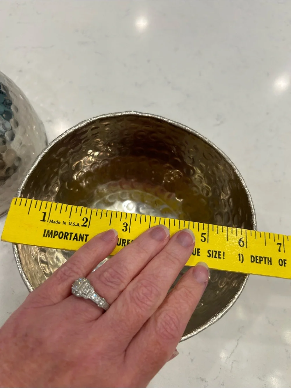 Hammered Metal Serving Bowls - Silver Tone